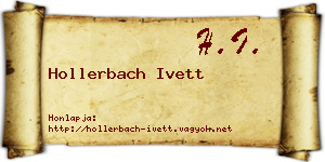 Hollerbach Ivett névjegykártya